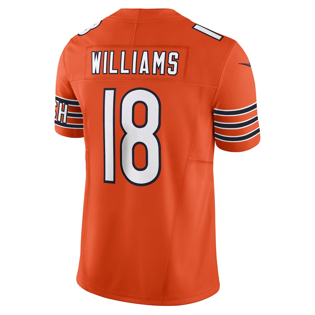 C.Bears #18 Caleb Williams Orange Vapor F.U.S.E. Limited Jersey