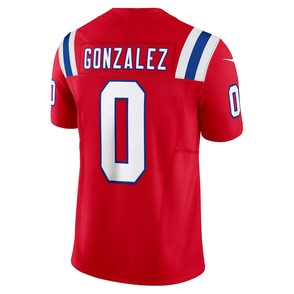 NE.Patriots #0 Christian Gonzalez Red Vapor F.U.S.E. Limited Jersey