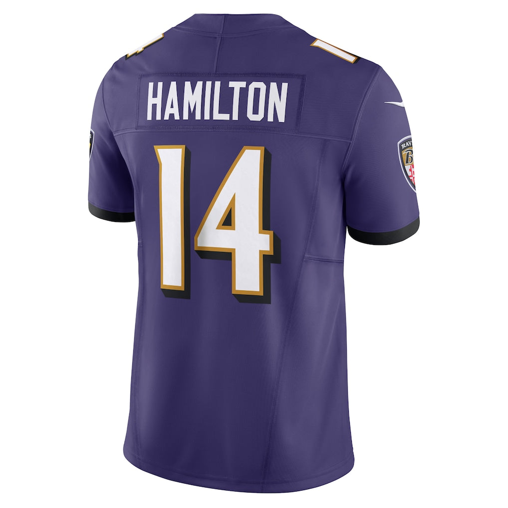 B.Ravens #14 Kyle Hamilton Purple Vapor F.U.S.E. Limited Jersey