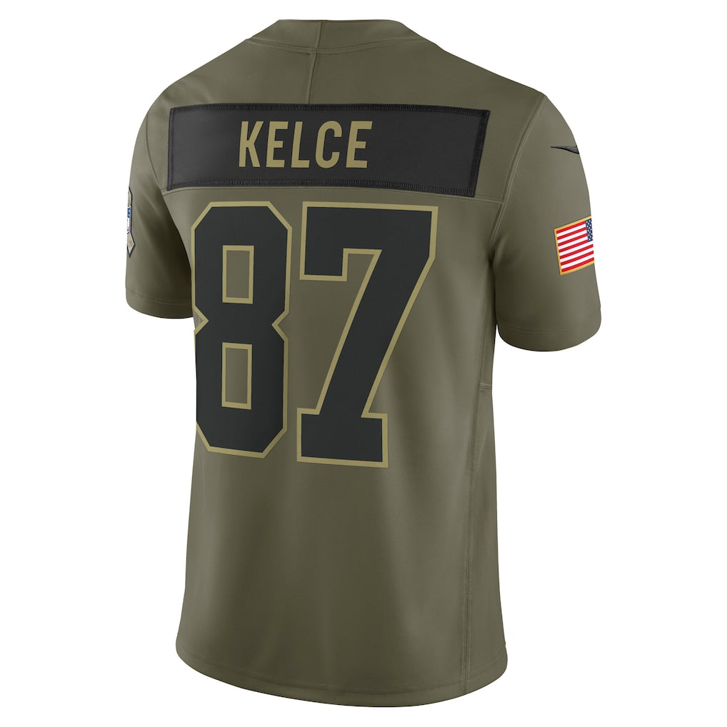 KC.Chiefs #87 Travis Kelce Olive Vapor F.U.S.E. Limited Jersey