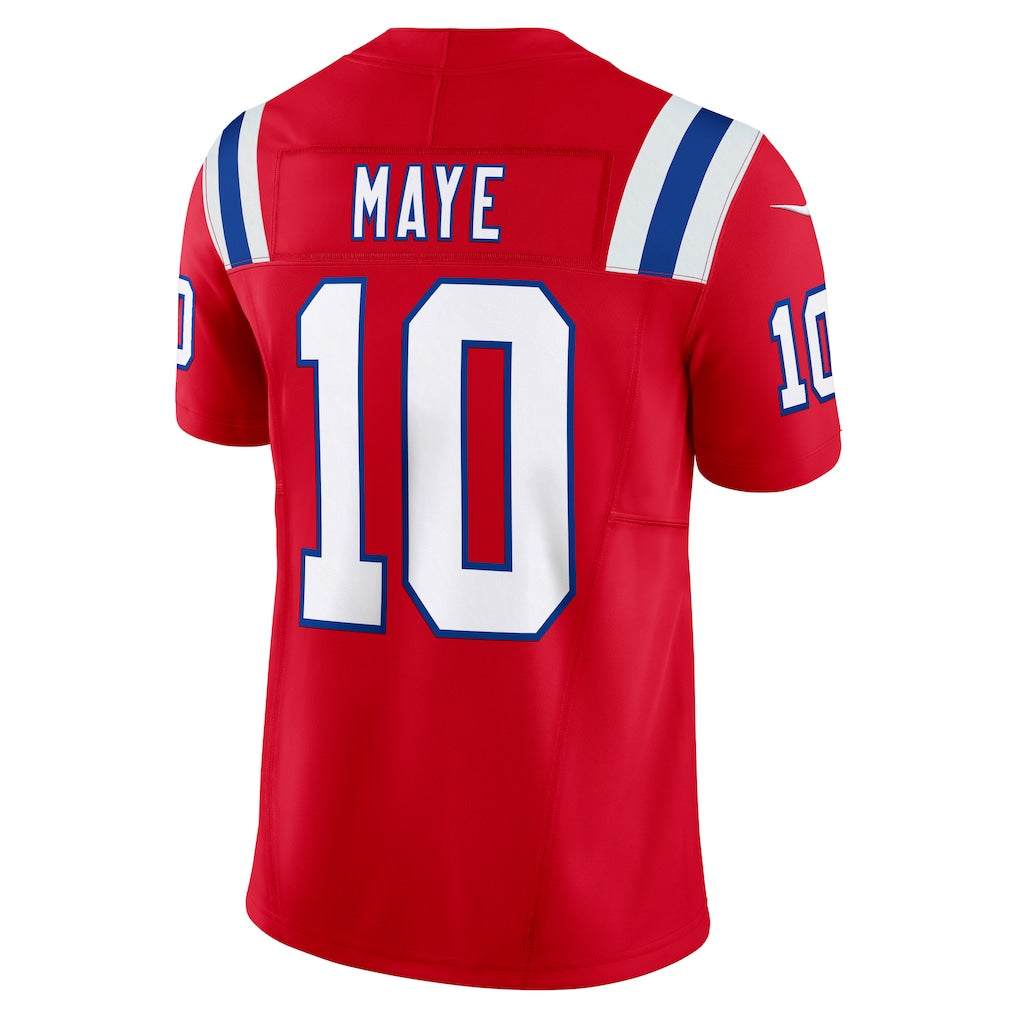 NE.Patriots #10 Drake Maye Red Vapor F.U.S.E. Limited Jersey