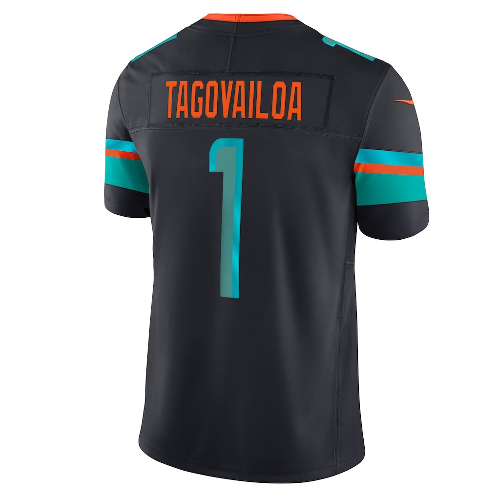 M.Dolphins #1 Tua Tagovailoa Pitch Blue Vapor F.U.S.E. Limited Jersey