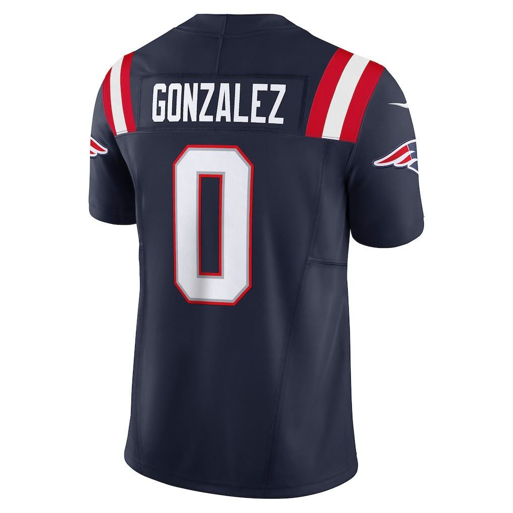 NE.Patriots #0 Christian Gonzalez Navy Vapor F.U.S.E. Limited Jersey