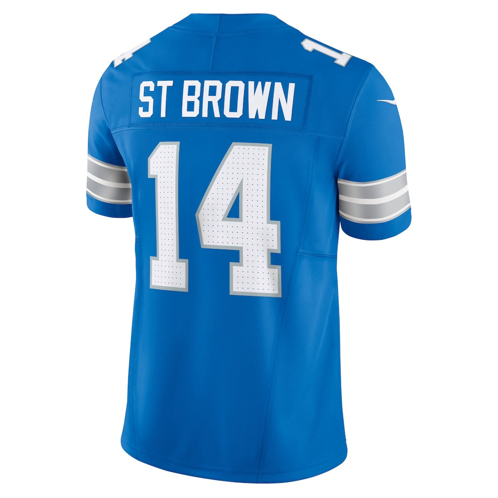 D.Lions #14 Amon-Ra St. Brown Blue Vapor F.U.S.E. Limited Jersey