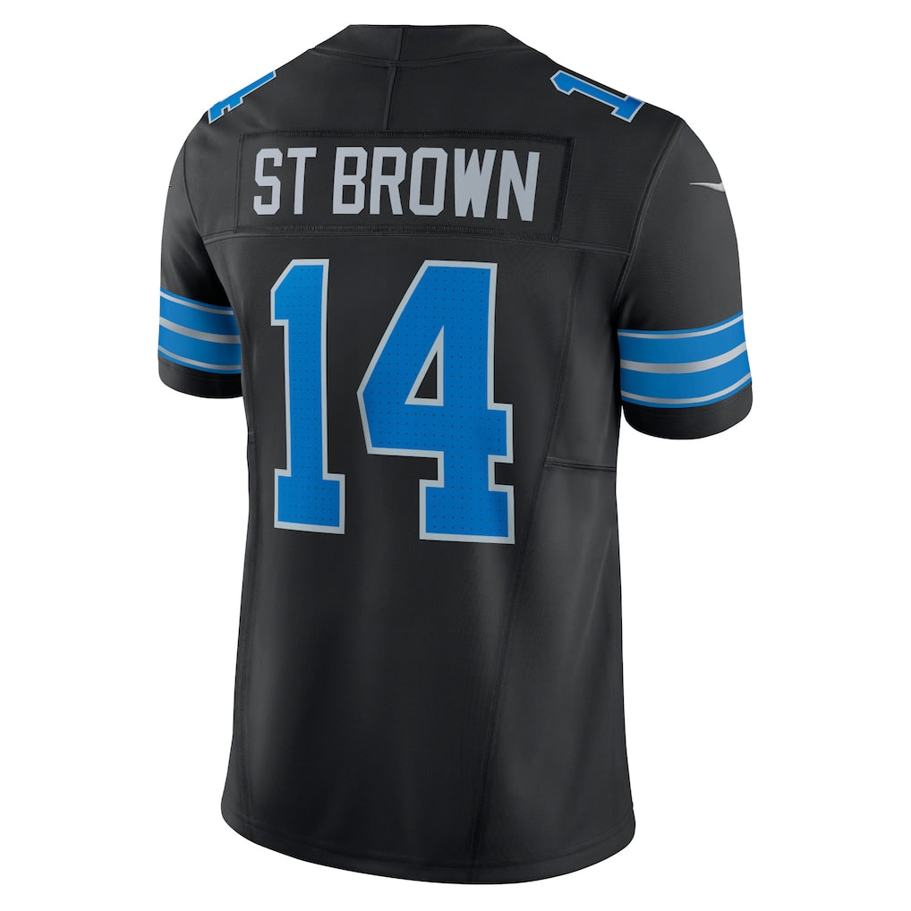 D.Lions #14 Amon-Ra St. Brown Black Vapor F.U.S.E. Limited Jersey