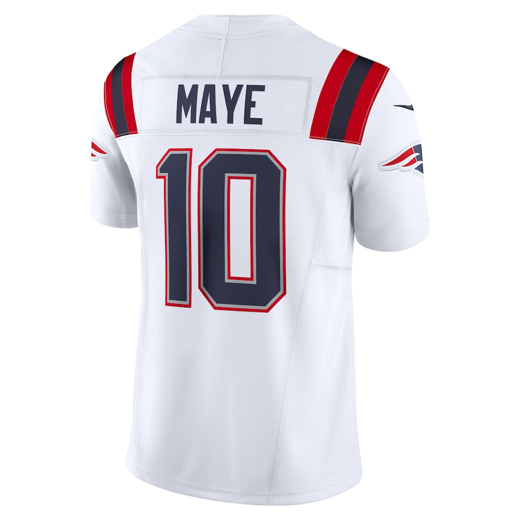 NE.Patriots #10 Drake Maye White Vapor F.U.S.E. Limited Jersey