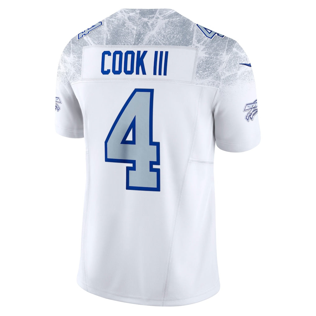 B.Bills #4 James Cook III White Vapor F.U.S.E. Limited Jersey