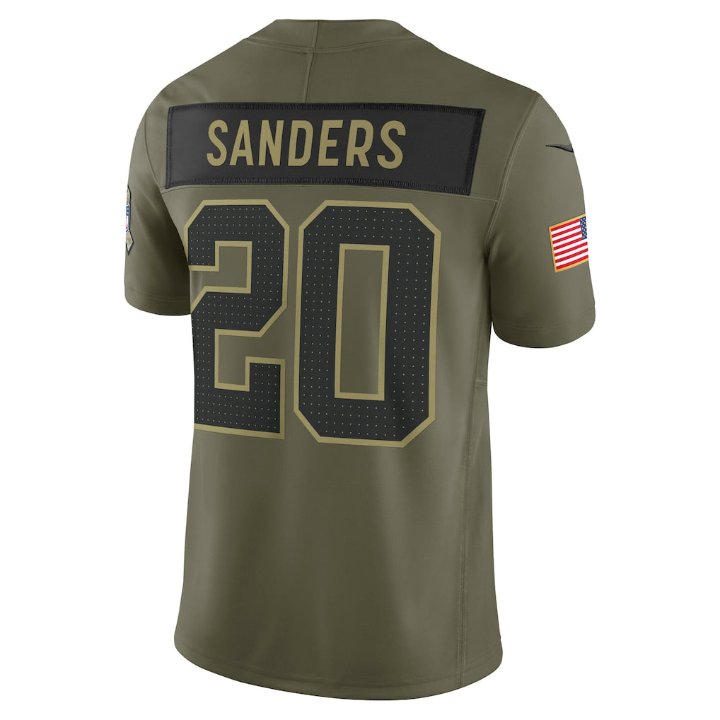 D.Lions #20 Barry Sanders Olive Vapor F.U.S.E. Limited Jersey