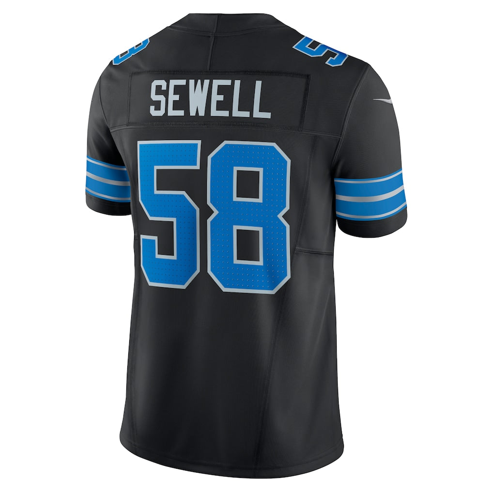 D.Lions #58 Penei Sewell Black Vapor F.U.S.E. Limited Jersey