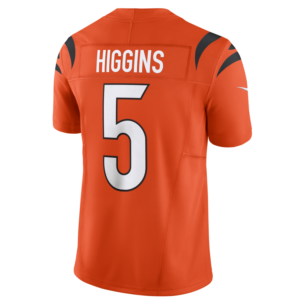 C.Bengals #5 Tee Higgins Orange Vapor F.U.S.E. Limited Jersey