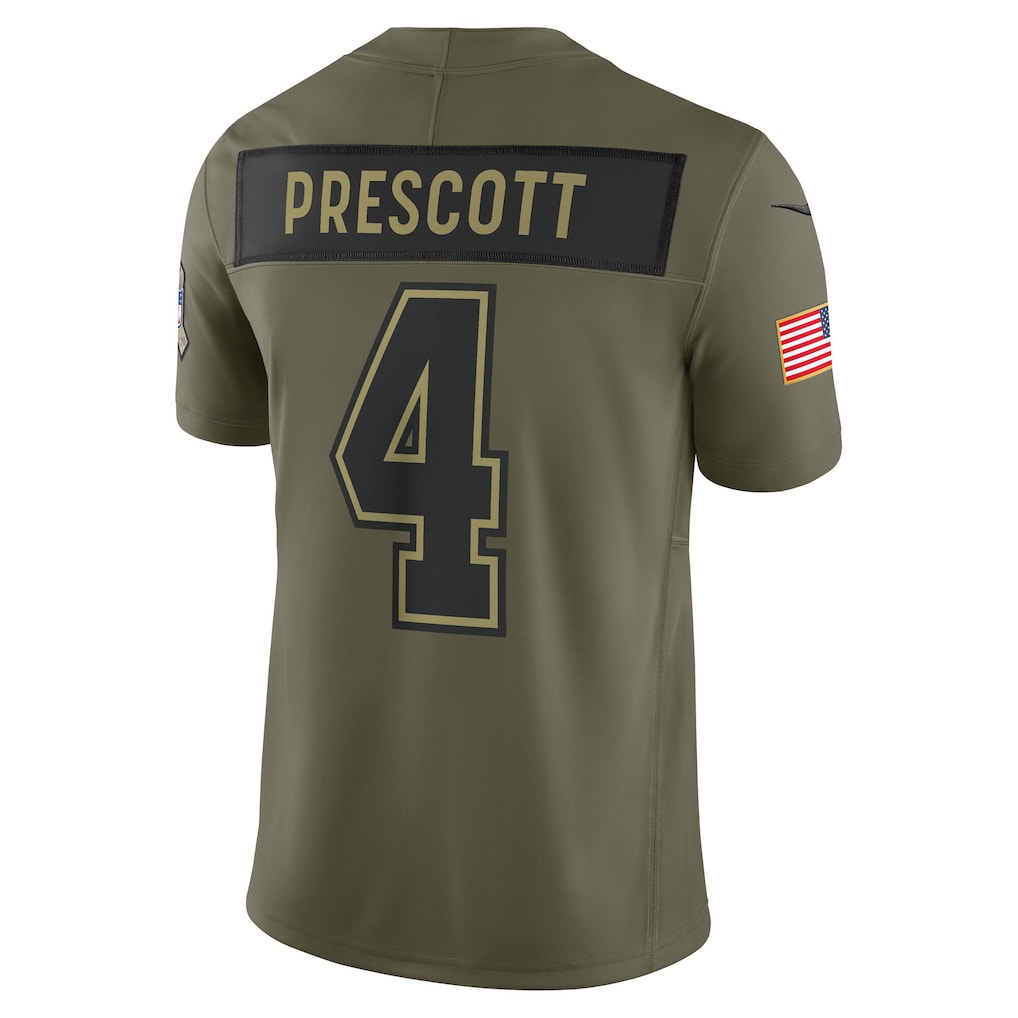 D.Cowboys #4 Dak Prescott Olive Vapor F.U.S.E. Limited Jersey