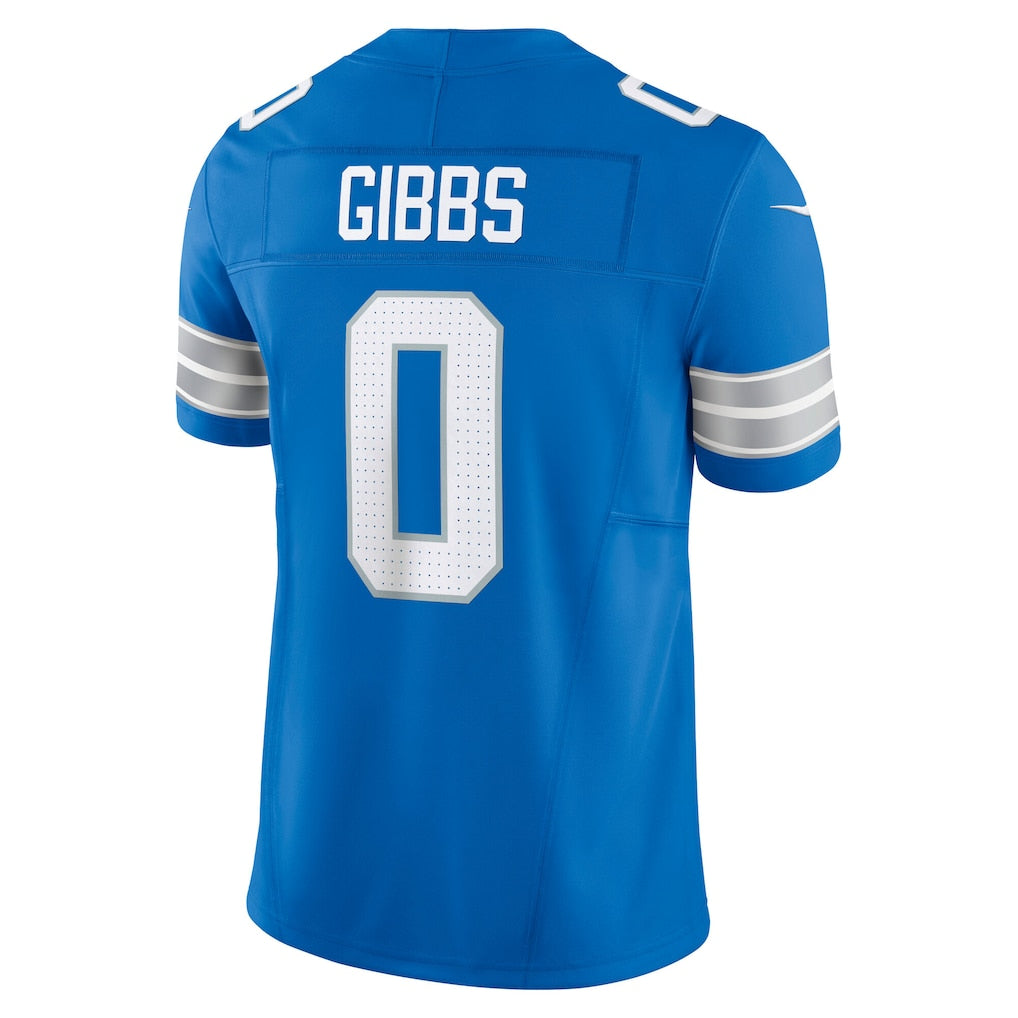 D.Lions #0 Jahmyr Gibbs Blue Vapor F.U.S.E. Limited Jersey