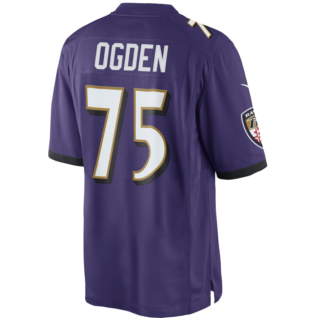 B.Ravens #75 Jonathan Ogden Purple Vapor F.U.S.E. Limited Jersey