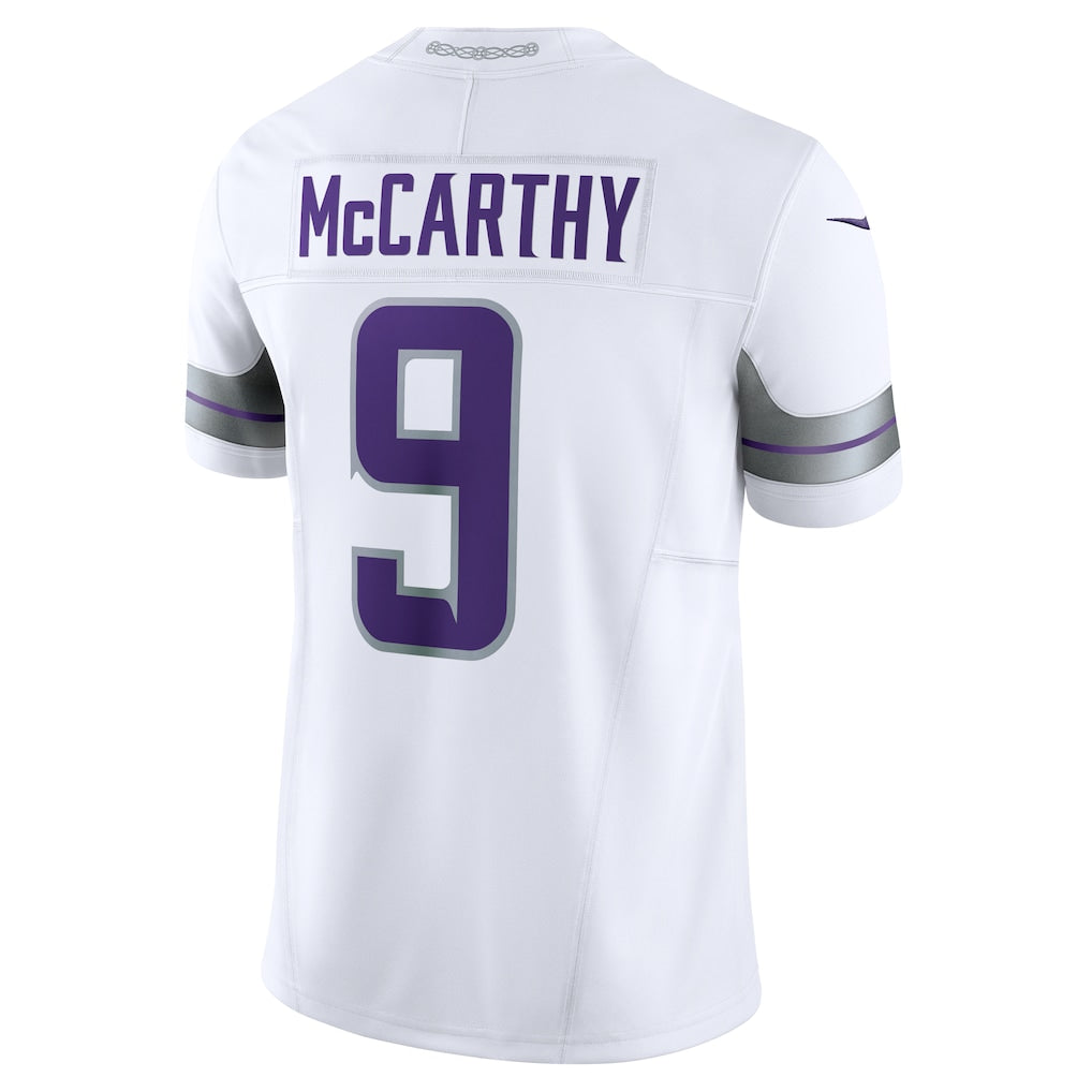 M.Vikings #9 J.J. McCarthy White Vapor F.U.S.E. Limited Jersey