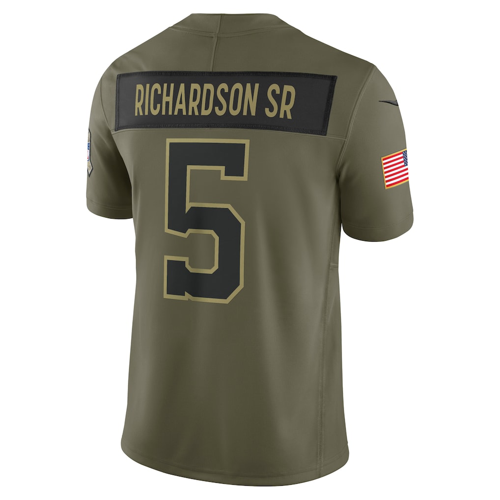IN.Colts #5 Anthony Richardson Sr. Olive Vapor F.U.S.E. Limited Jersey