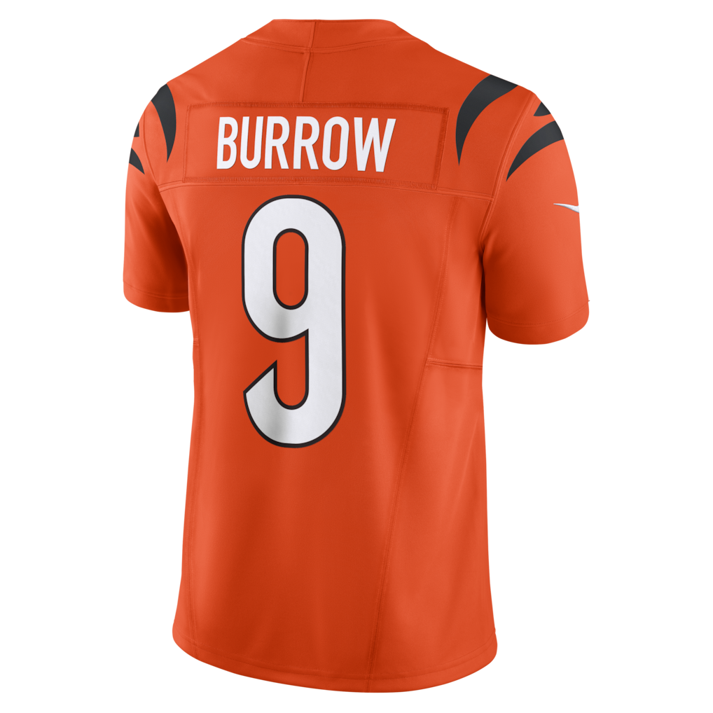 C.Bengals #9 Joe Burrow Orange Vapor F.U.S.E. Limited Jersey