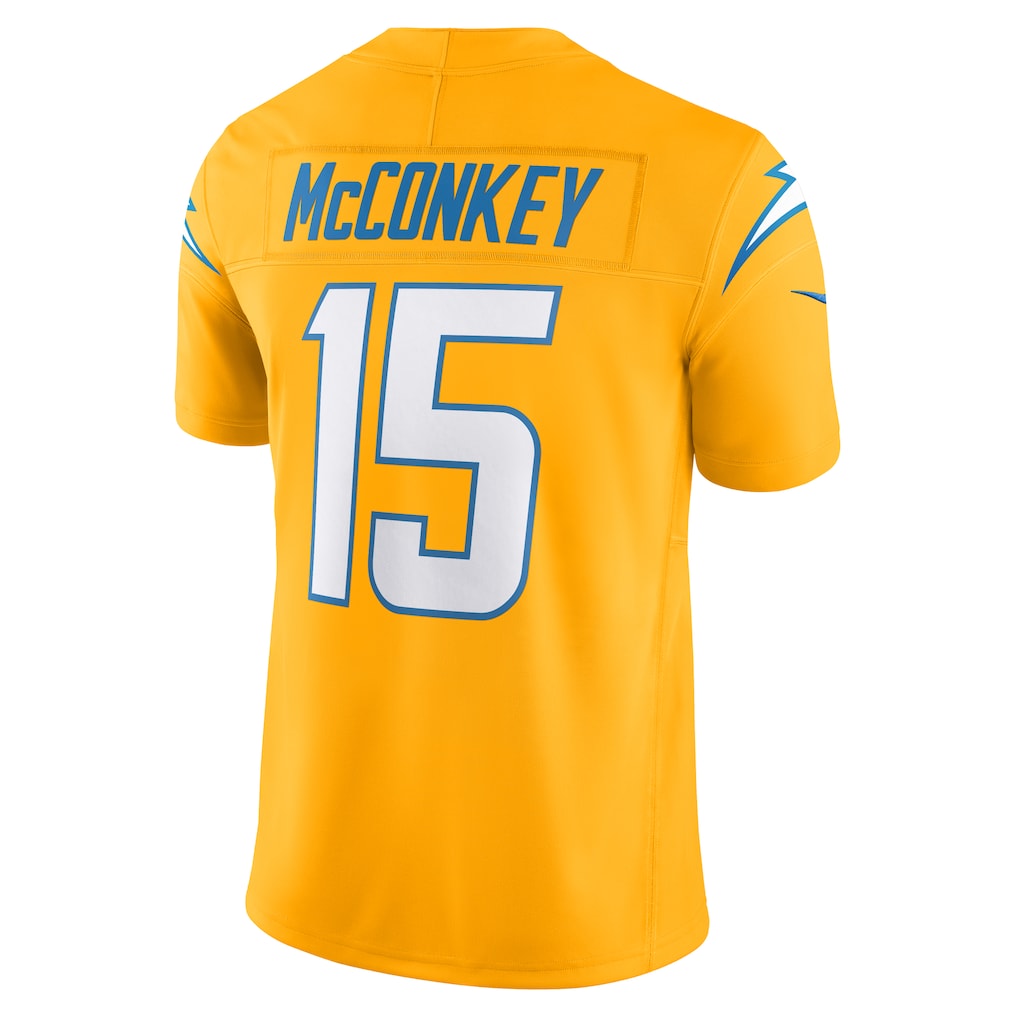 LA.Chargers #15 Ladd McConkey Gold Vapor F.U.S.E. Limited Jersey