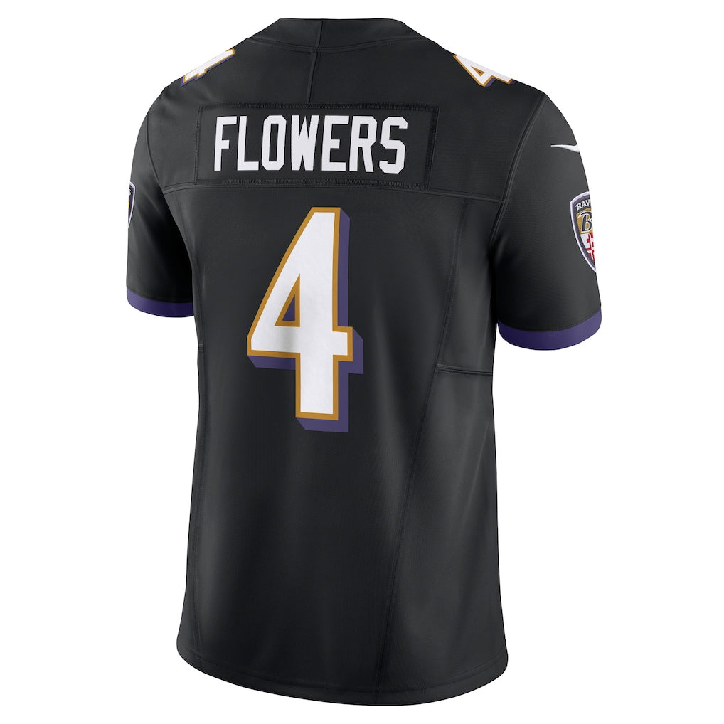 B.Ravens #4 Zay Flowers Black Vapor F.U.S.E. Limited Jersey