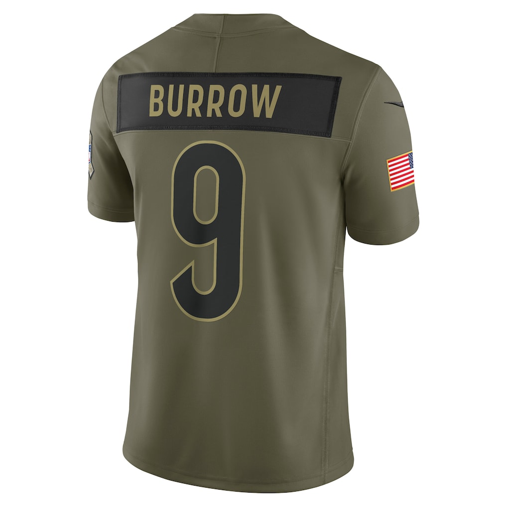 C.Bengals #9 Joe Burrow Olive Vapor F.U.S.E. Limited Jersey