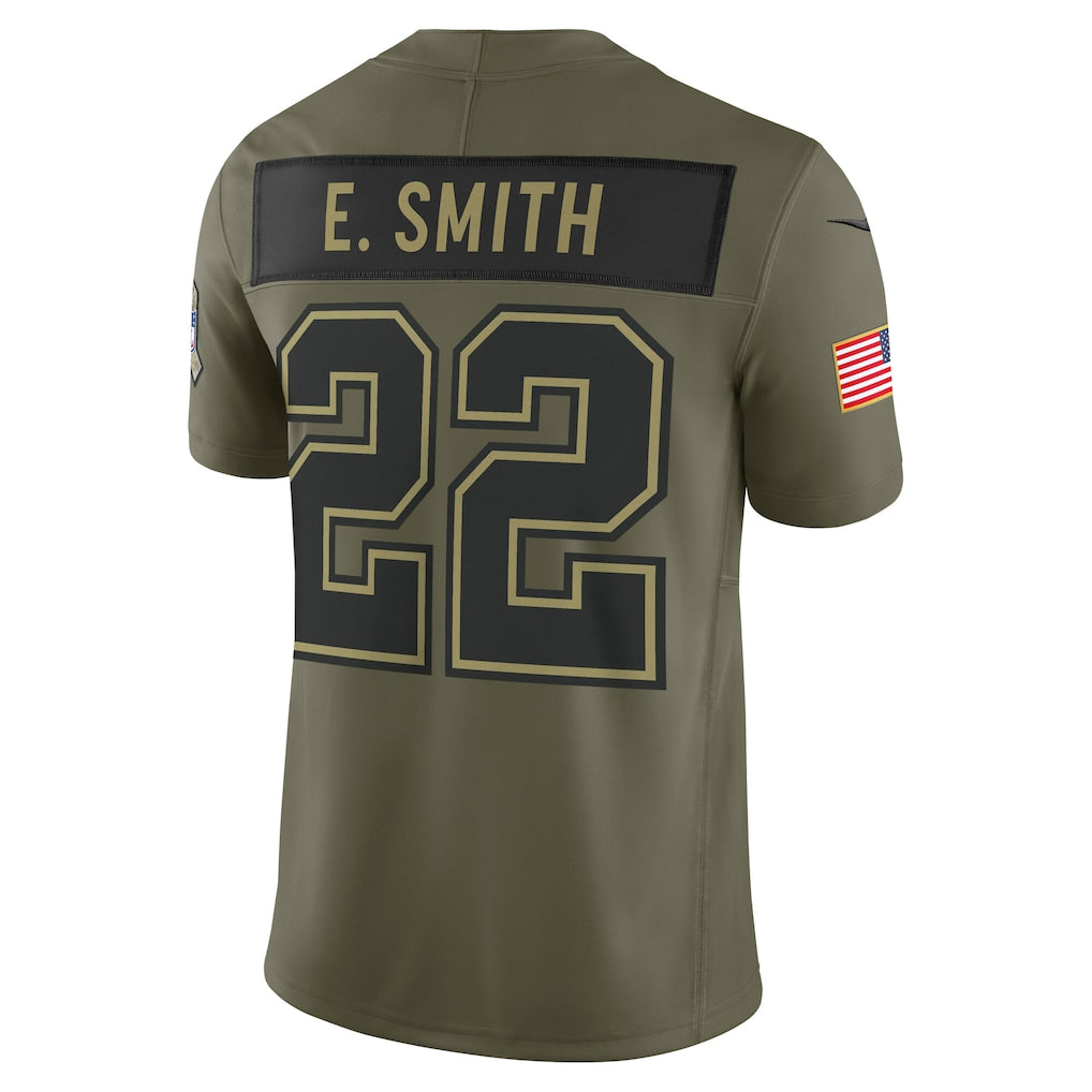 D.Cowboys #22 Emmitt Smith Olive Vapor F.U.S.E. Limited Jersey