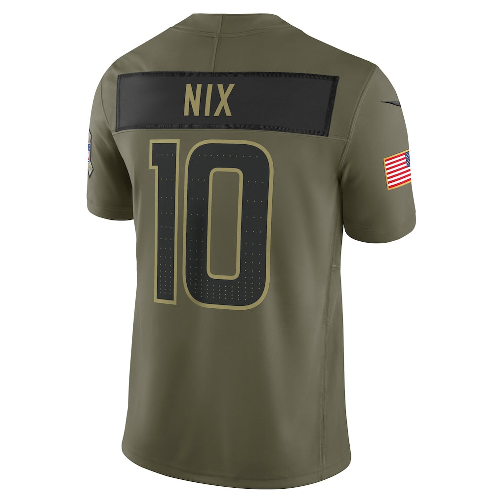 D.Broncos #10 Bo Nix Olive Vapor F.U.S.E. Limited Jersey