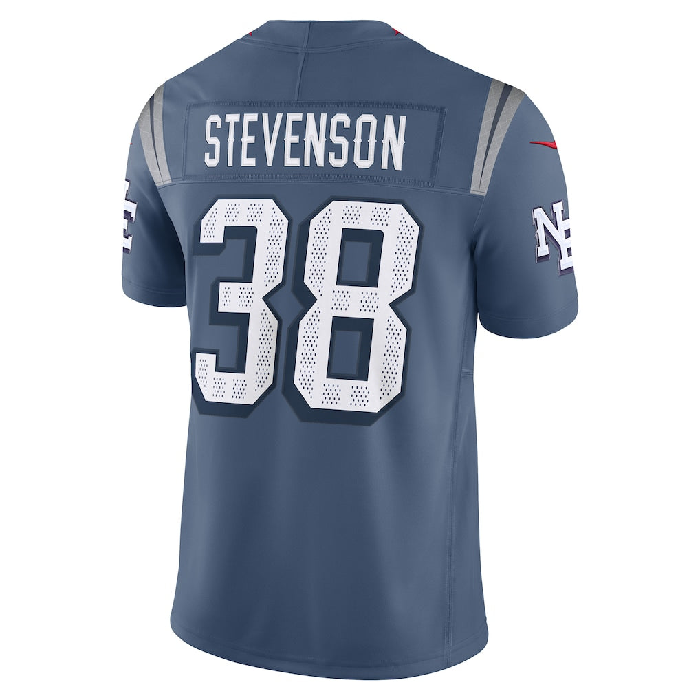 NE.Patriots #38 Rhamondre Stevenson Storm Blue Vapor F.U.S.E. Limited Jersey