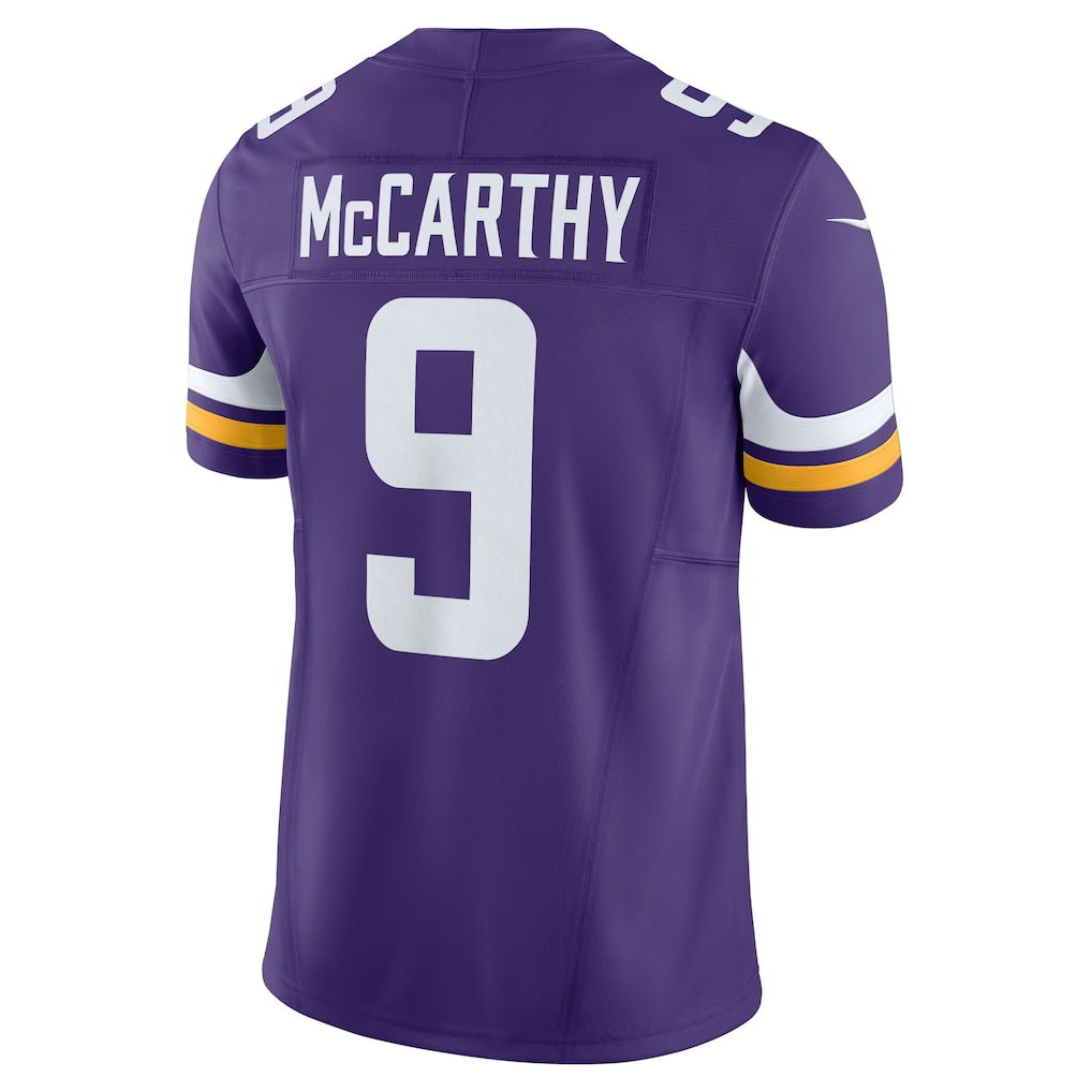 M.Vikings #9 J.J. McCarthy Purple Vapor F.U.S.E. Limited Jersey