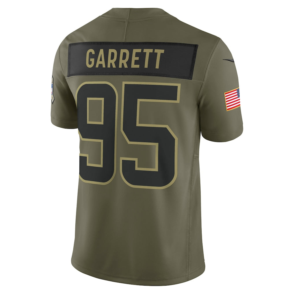 C.Bengals #95 Myles Garrett Olive Vapor F.U.S.E. Limited Jersey