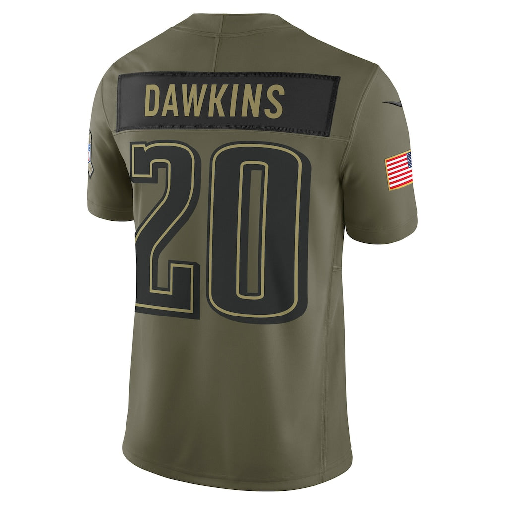 P.Eagles #20 Brian Dawkins Olive Vapor F.U.S.E. Limited Jersey