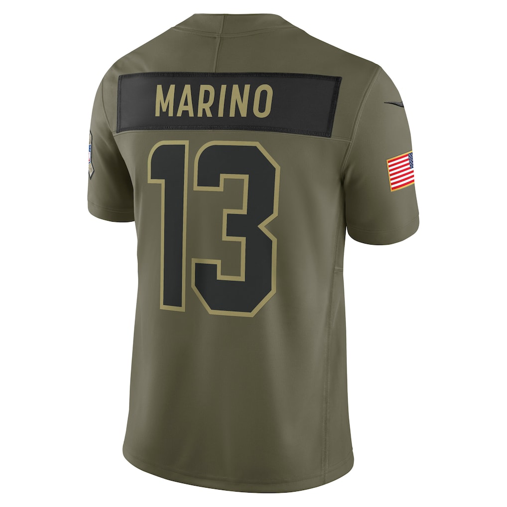 M.Dolphins #13 Dan Marino Olive Vapor F.U.S.E. Limited Jersey