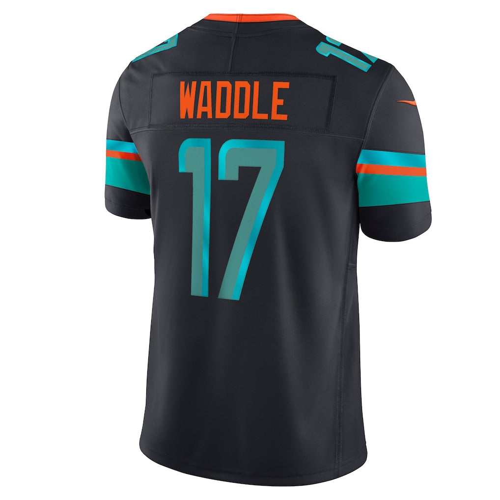 M.Dolphins #17 Jaylen Waddle Pitch Blue Vapor F.U.S.E. Limited Jersey