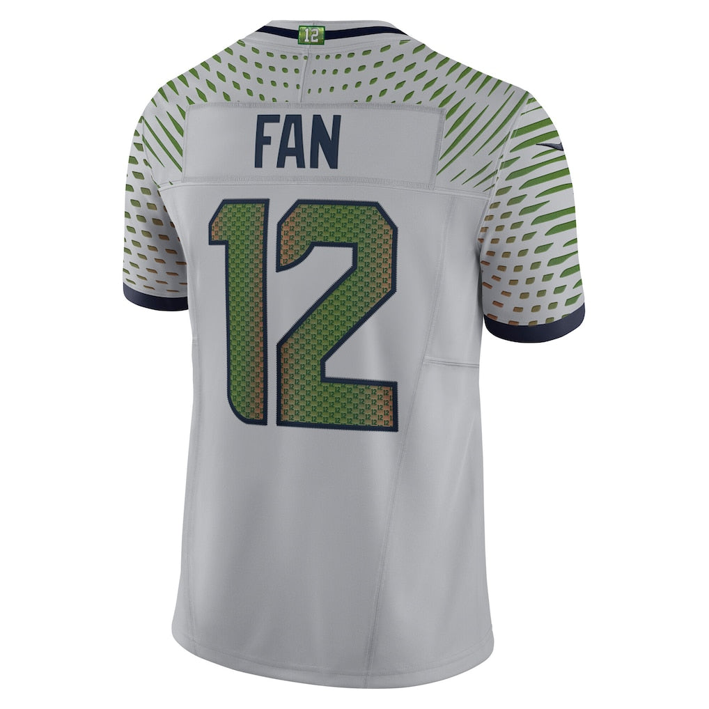 S.Seahawks  #12 12th Fan Wolf Gray Vapor F.U.S.E. Limited Jersey